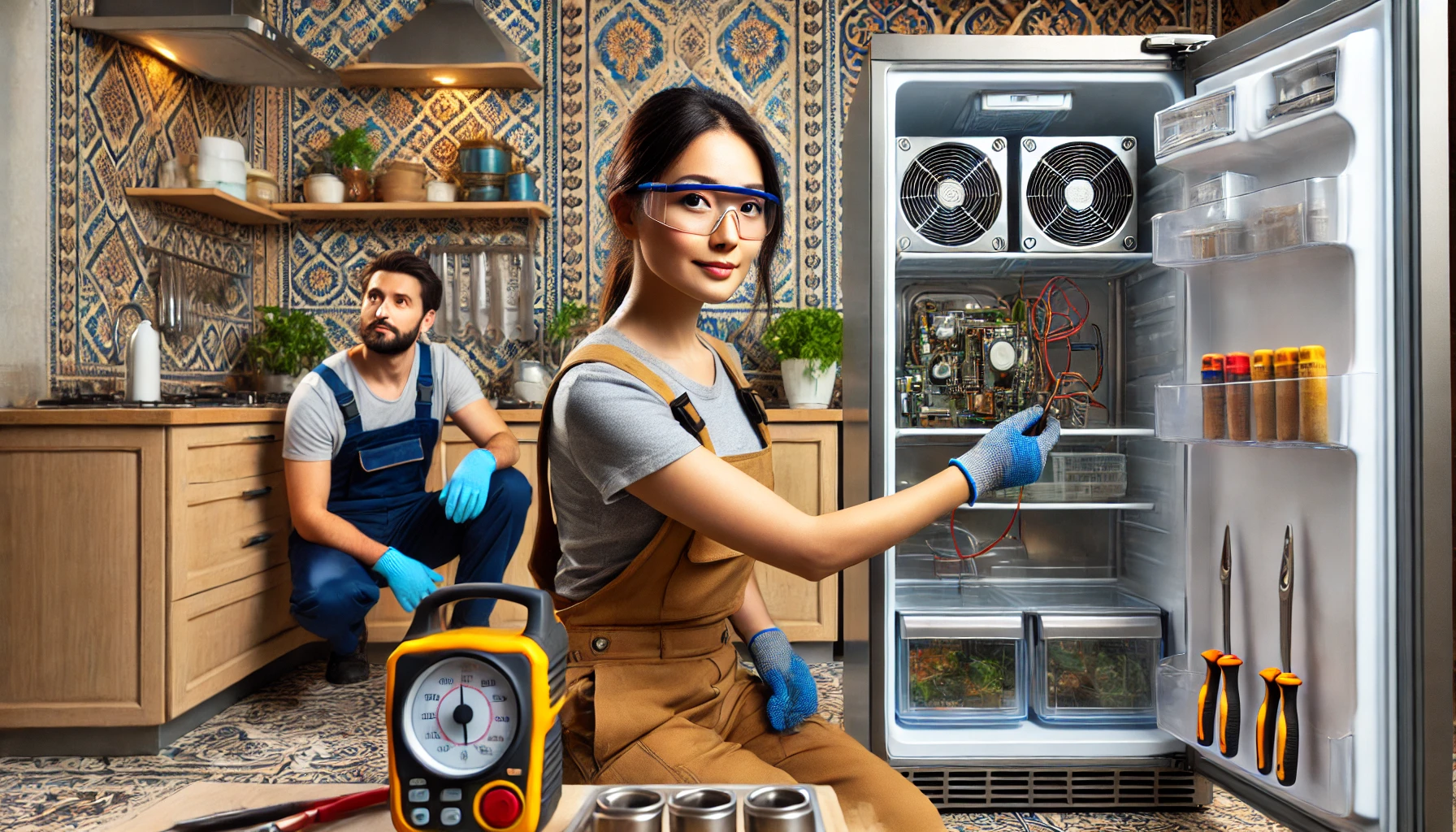 Мастер проводит ремонт холодильника на дому в Алматы