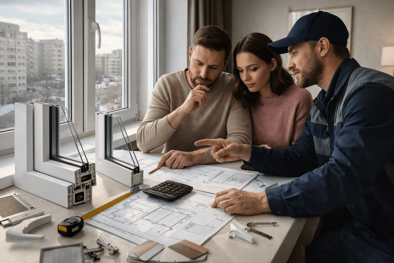 Пластиковое окно ПВХ от производителя с установкой в квартире: профиль, стеклопакет, замер и монтаж под ключ