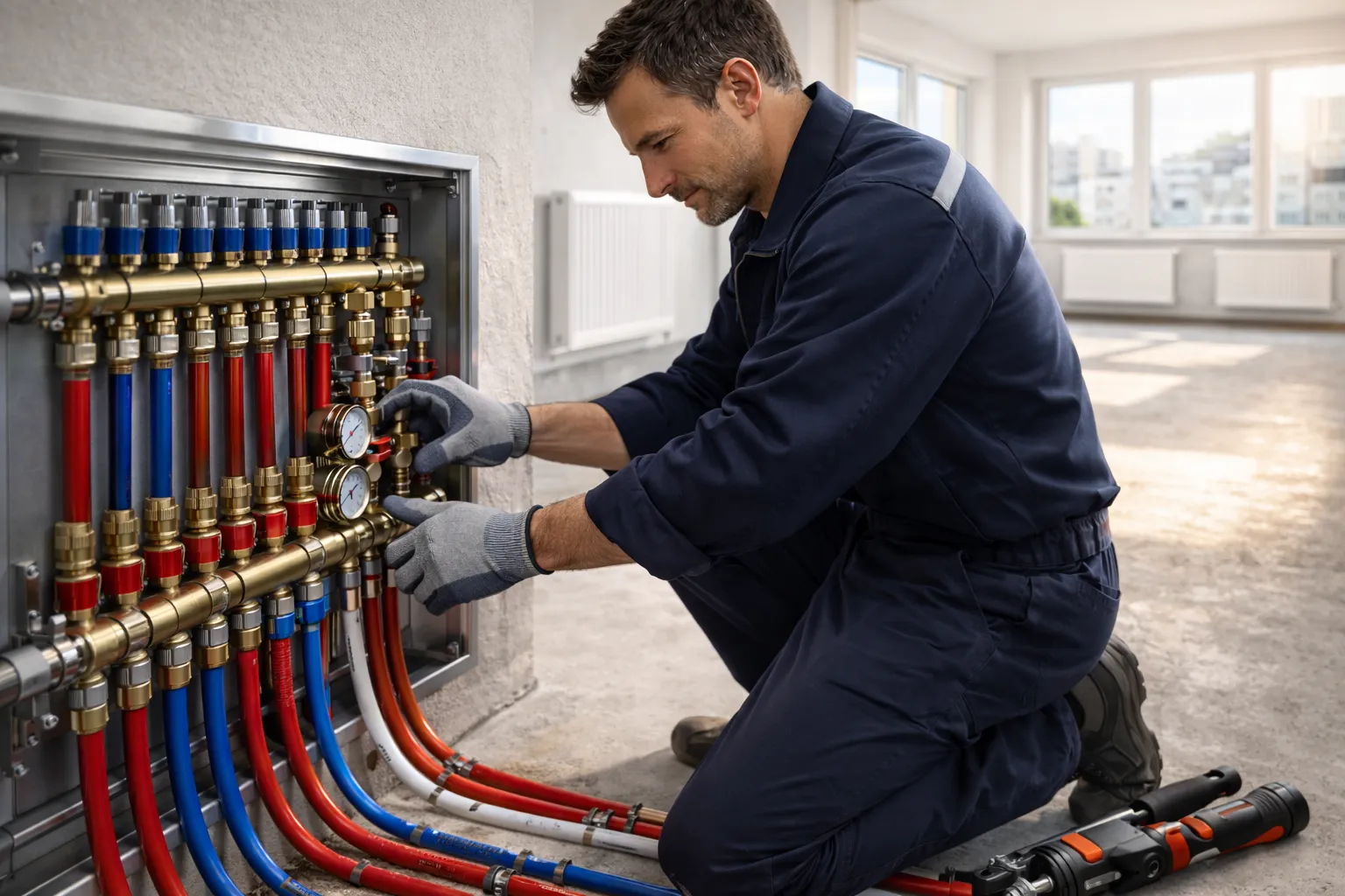 монтаж отопления в новостройке — лучевая разводка труб и установка радиаторов в квартире