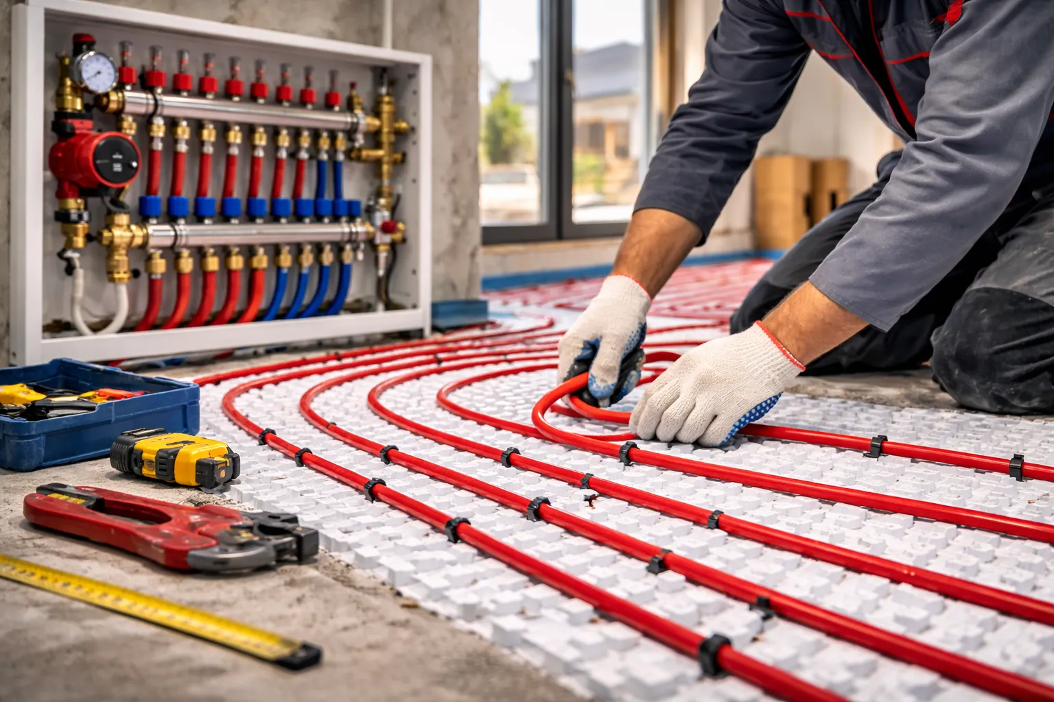 Монтаж водяного тёплого пола в частном доме: укладка труб, коллектор, теплоизоляция и подготовка под стяжку