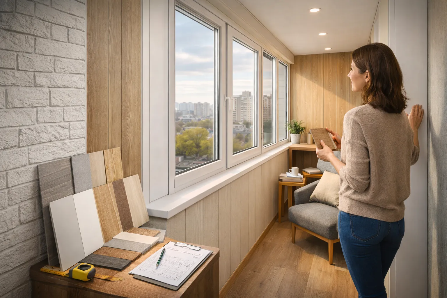 Внутренняя отделка балкона с готовыми стенами, потолком и полом: сравнение материалов и стоимости