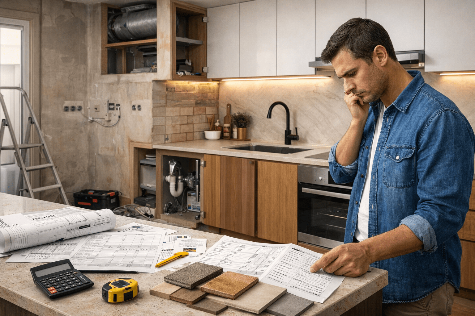 Ремонт кухни в 2026 году: визуал с расчётом сметы, отделкой, кухонным гарнитуром, техникой и итоговой стоимостью под ключ