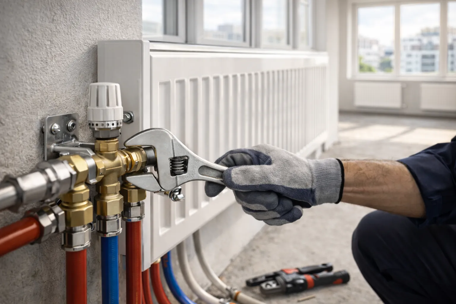 установка батарей отопления монтаж радиатора под окном подключение системы отопления