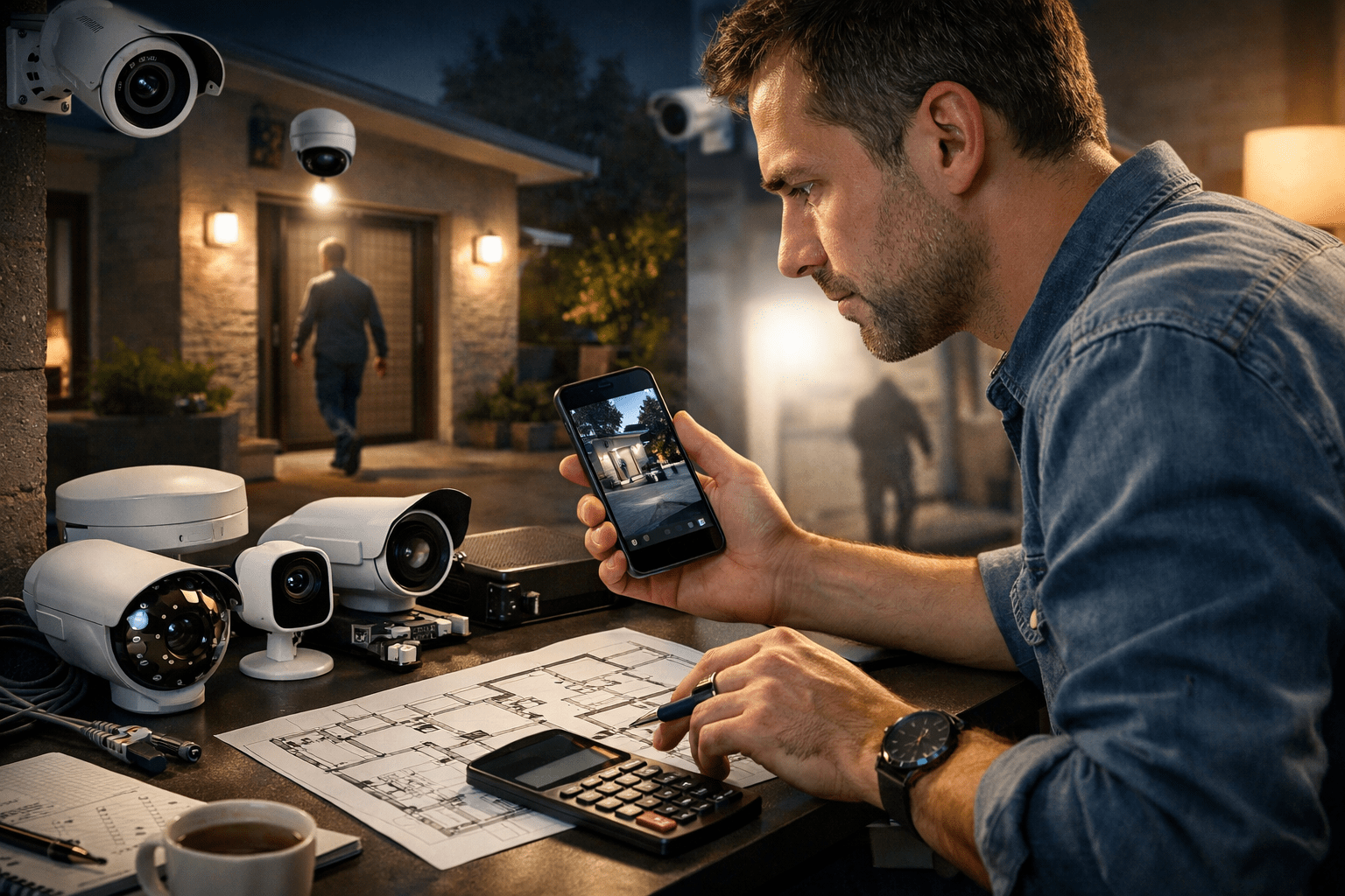 Система видеонаблюдения под ключ с камерами, монтажом и подключением к телефону для дома и бизнеса