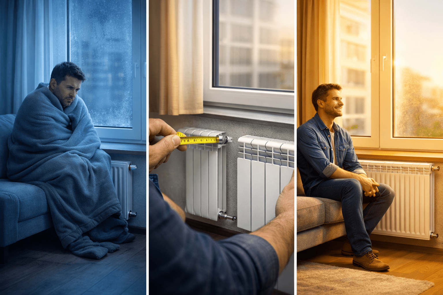 биметаллический радиатор 500 мм под окном в квартире правильный размер отопления