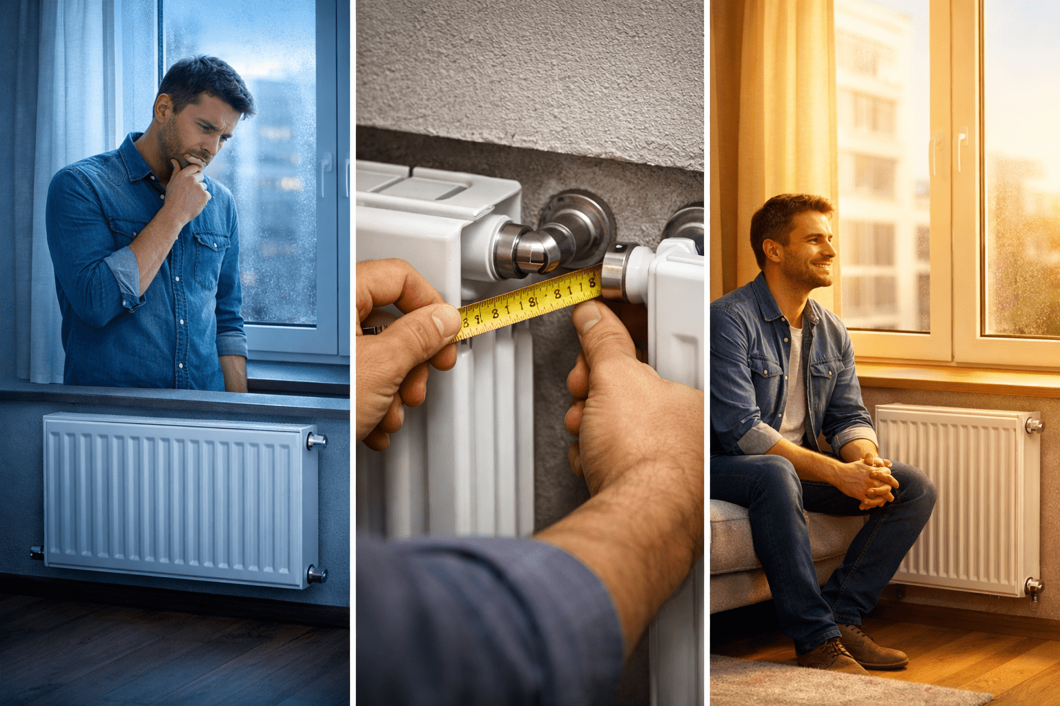 биметаллический радиатор 450 мм сравнение с 350 и 500 мм под окном в квартире