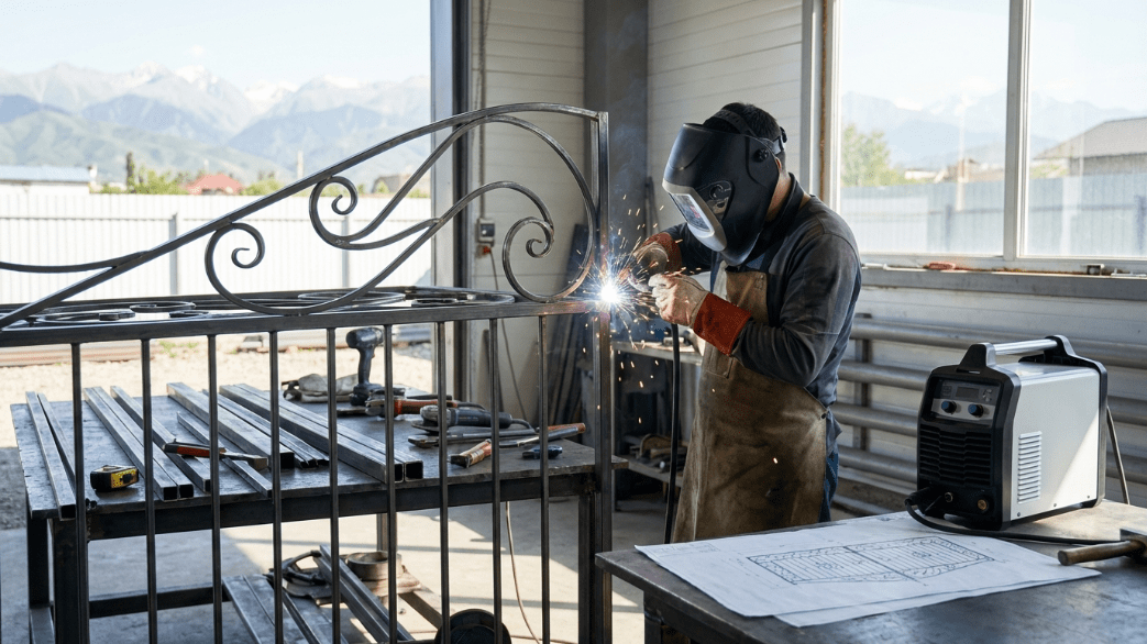 Сварка металла на заказ в Алматы — мастер выполняет ручную, полуавтоматическую и аргонную сварку металлической конструкции
