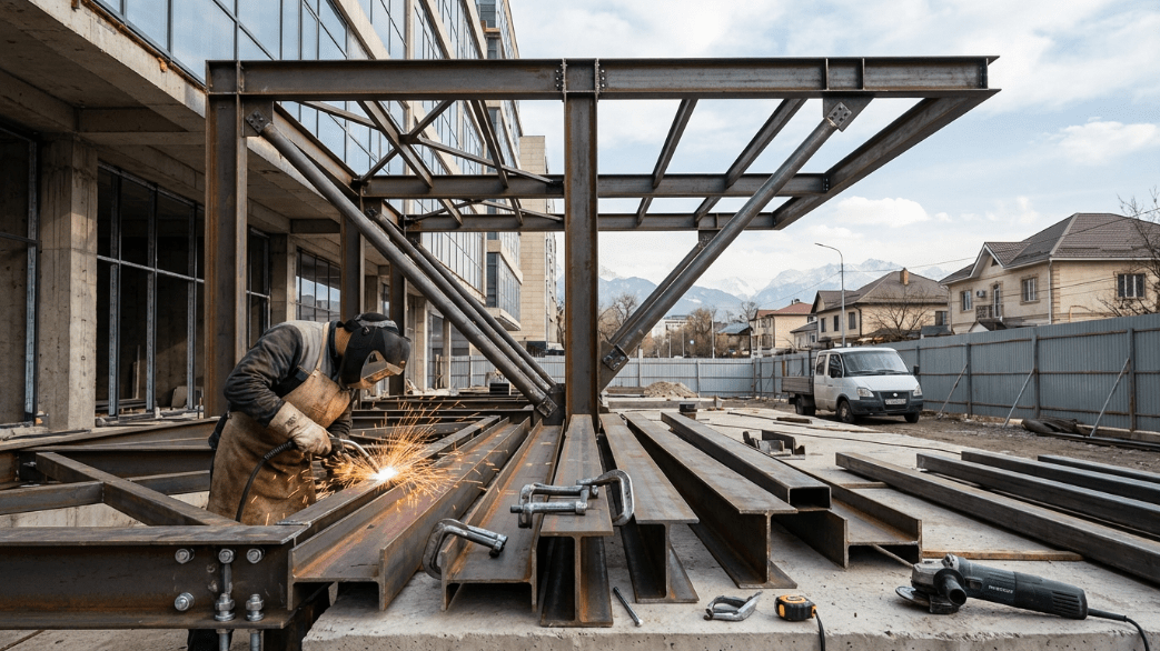 Сварка металлоконструкций в Алматы — изготовление и монтаж металлического каркаса на объекте