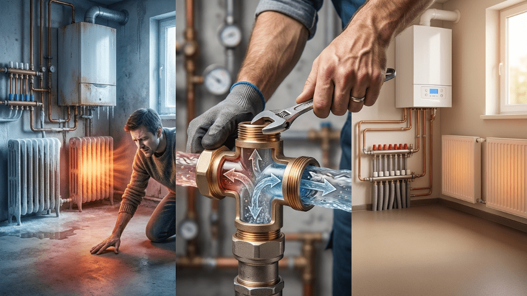 трехходовой клапан схема работы смешивания потоков в системе отопления теплый пол котел